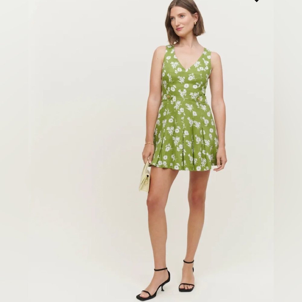 Reformation Kristin Linen Dress Shiso - Size 4